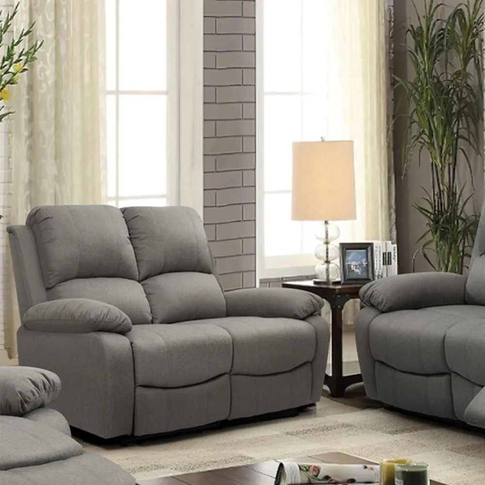 Brooklyn 5-Seater Recliner Sofa Set - Grey, Linen