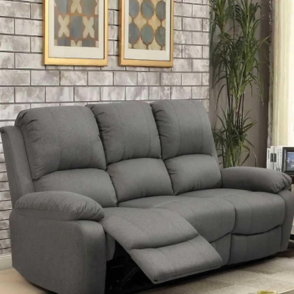 Brooklyn 5-Seater Recliner Sofa Set - Grey, Linen