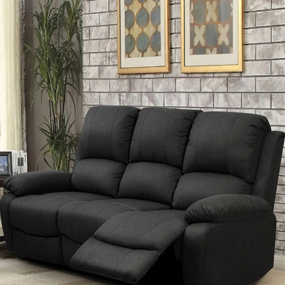 Brooklyn 5-Seater Recliner Sofa Set - Grey, Linen