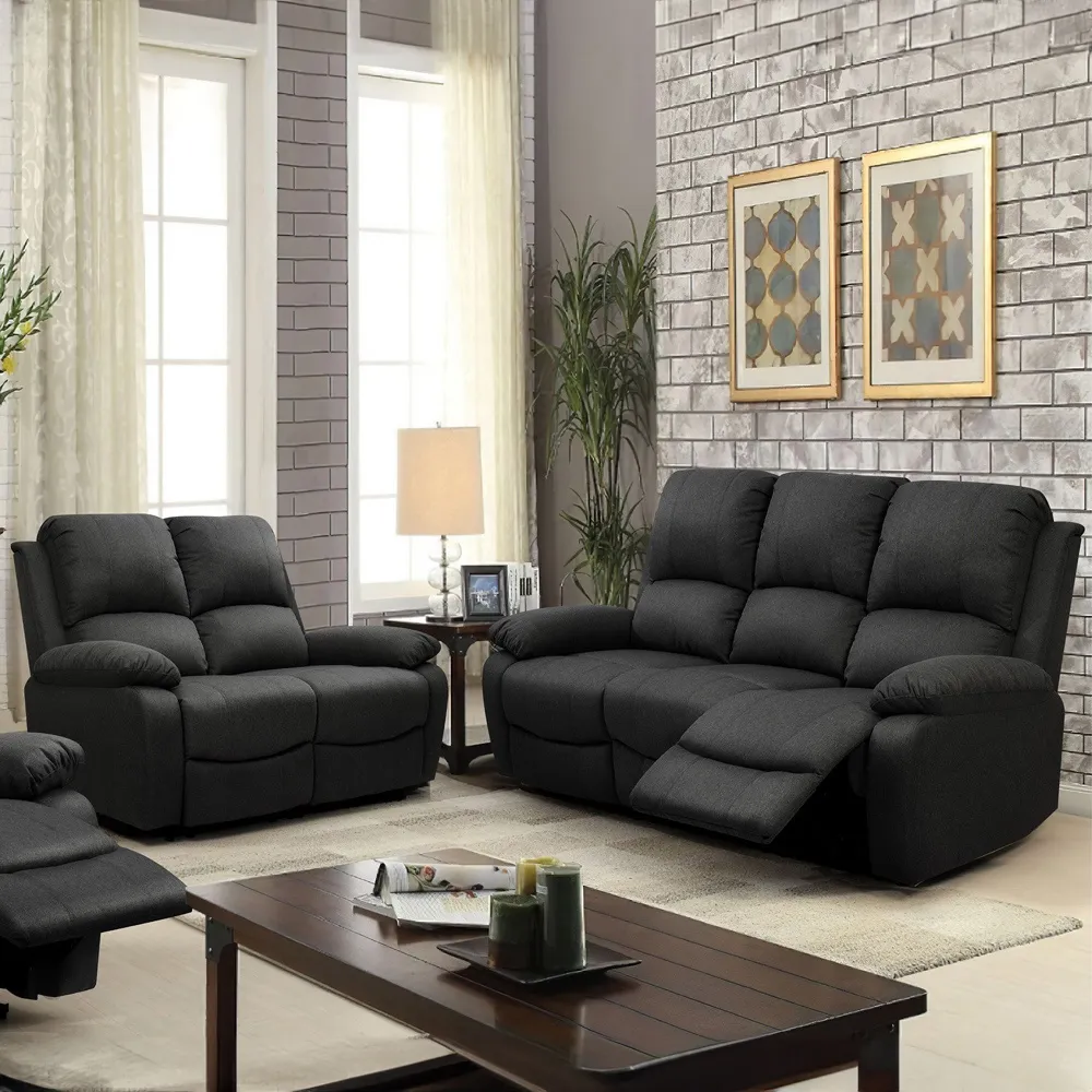 Brooklyn 5-Seater Recliner Sofa Set - Grey, Linen image