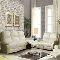 Brooklyn 5-Seater Recliner Sofa Set - White, Bonded Leather