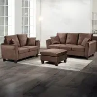 Brooklyn 5-Seater Sofa Set - Brown, Brushed Velvet