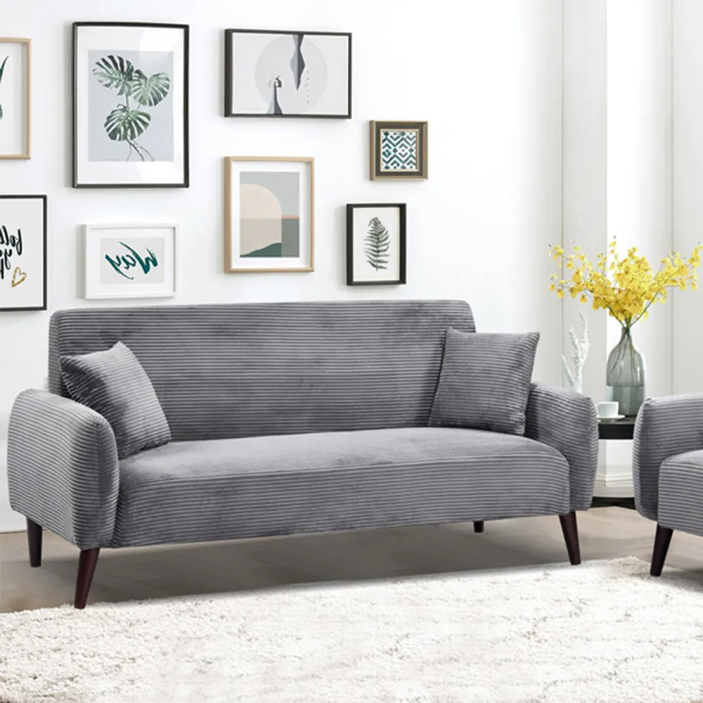 Brooklyn 5-Seater Sofa Set - Grey, Jumbo Cord