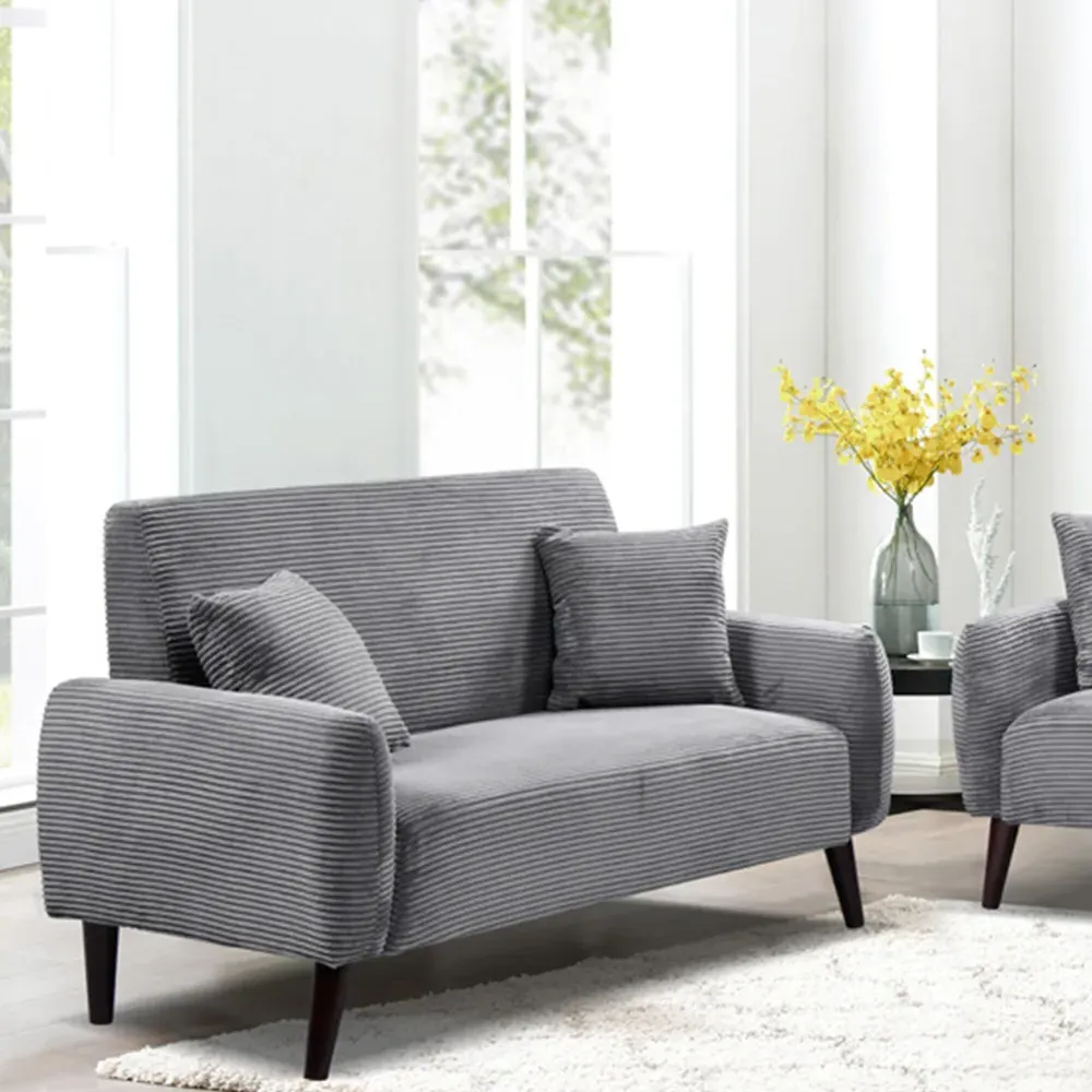 Brooklyn 5-Seater Sofa Set - Grey, Jumbo Cord