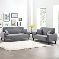 Brooklyn 5-Seater Sofa Set - Grey, Jumbo Cord