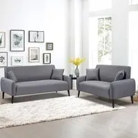 Brooklyn 5-Seater Sofa Set - Grey, Linen