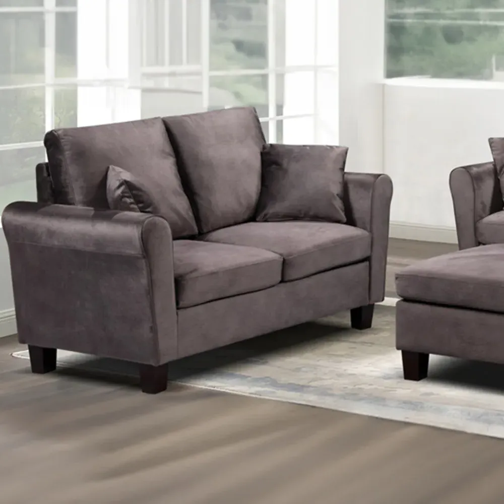Brooklyn 5-Seater Sofa Set - Mottled Mink, Brushed Velvet