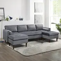 Brooklyn 6-Seater Modular Sofa - Dark Grey, Fabric