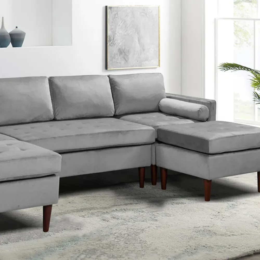 Brooklyn 6-Seater Modular Sofa - Light Grey, Fabric