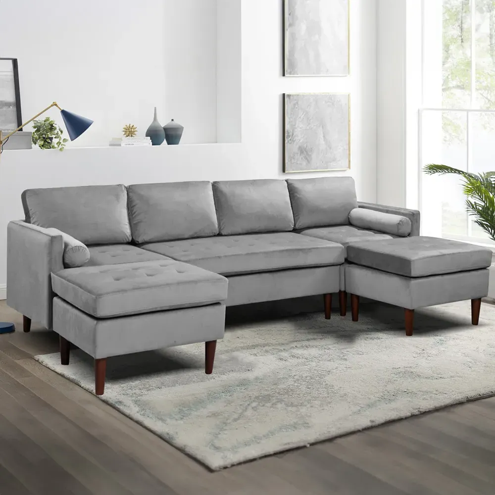 Brooklyn 6-Seater Modular Sofa - Light Grey, Fabric image