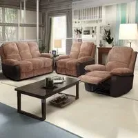 Brooklyn 6-Seater Recliner Sofa Set - Brown, Jumbo Cord