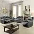 Brooklyn 6-Seater Recliner Sofa Set - Dark Grey, Bonded Leather