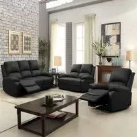 Brooklyn 6-Seater Recliner Sofa Set - Grey, Fabric