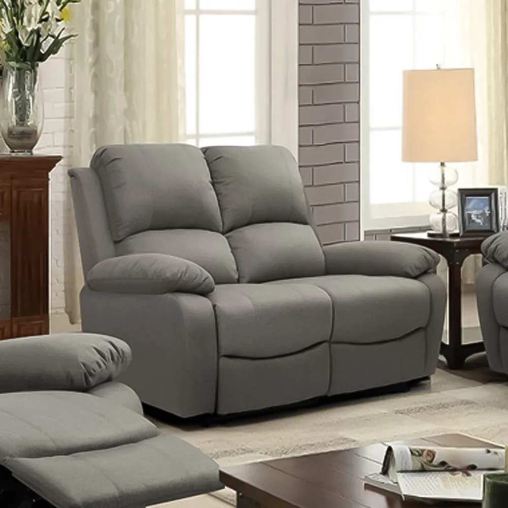 Brooklyn 6-Seater Reclining Sofa Set - Light Grey, Fabric