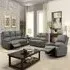 Brooklyn 6-Seater Reclining Sofa Set - Light Grey, Fabric