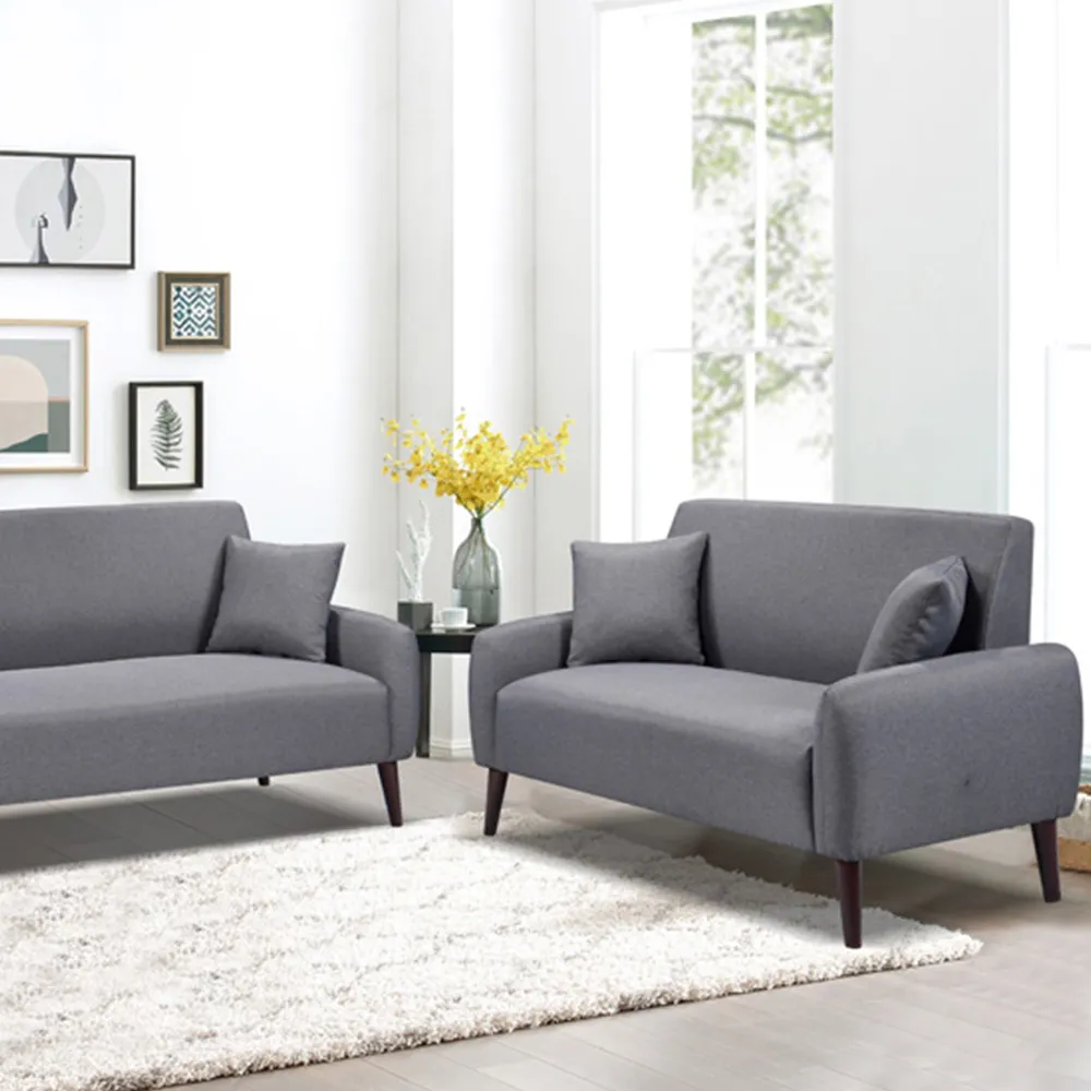Brooklyn 6-Seater Sofa Set - Grey, Linen