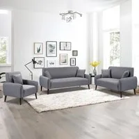 Brooklyn 6-Seater Sofa Set - Grey, Linen