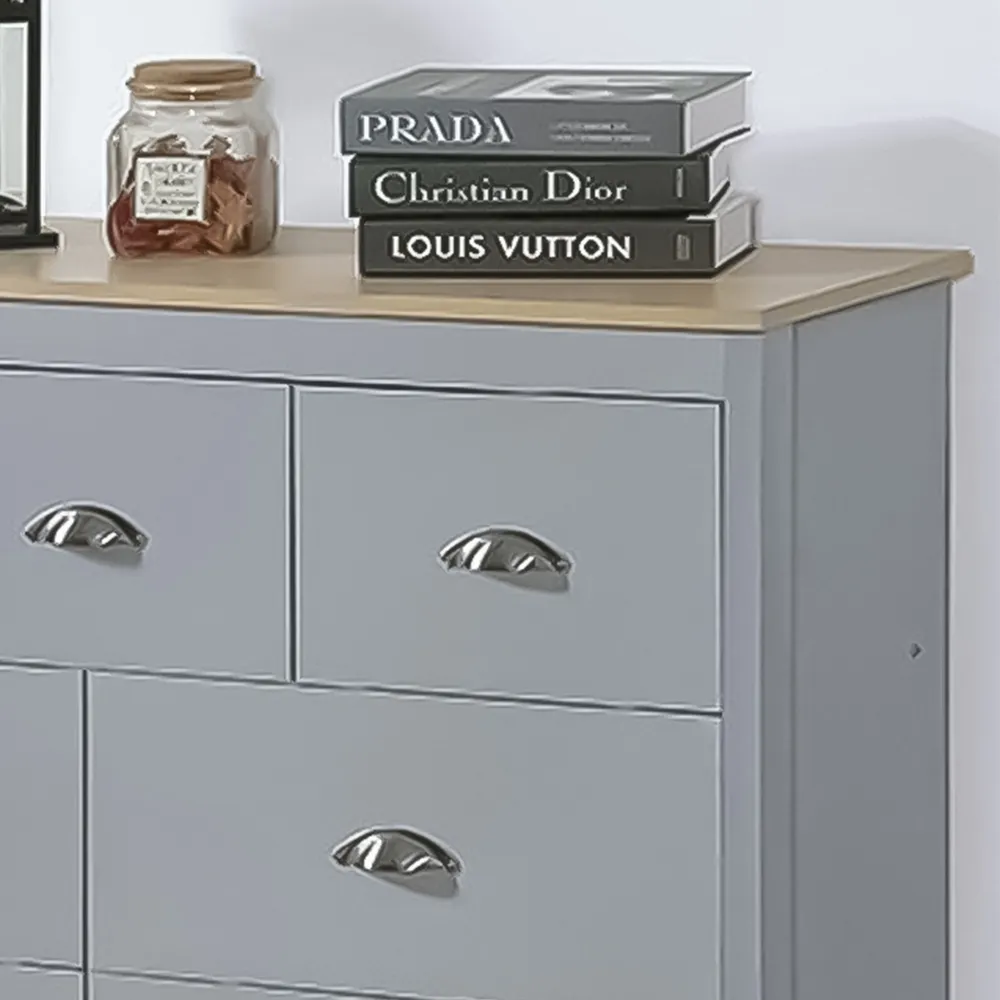 Brooklyn 7 Drawer Chest of Drawers - Grey, Oak