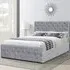 Brooklyn Chesterfield Double Ottoman Bed with Storage - Grey, Velvet