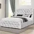 Brooklyn Chesterfield Double Ottoman Bed with Storage - Silver, Velvet