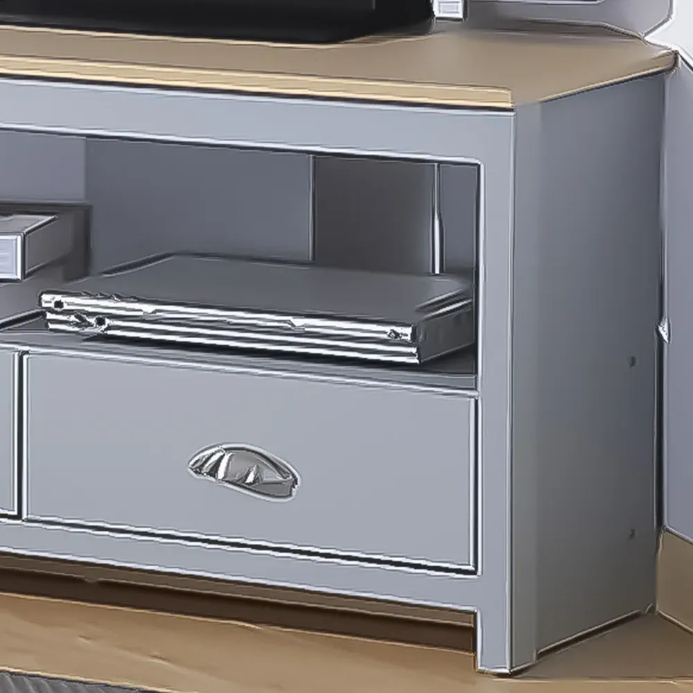 Brooklyn Corner TV Unit with Storage - Grey, Oak