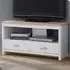 Brooklyn Corner TV Unit with Storage - White, Oak