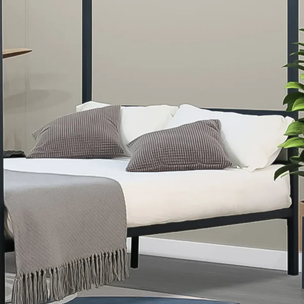 Brooklyn Double 4 Poster Bed Frame - Black, Metal