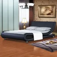 Brooklyn Double Bed Frame - Black, Faux Leather