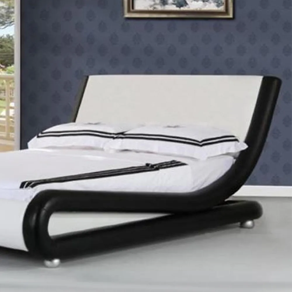 Brooklyn Double Bed Frame - Black, Faux Leather