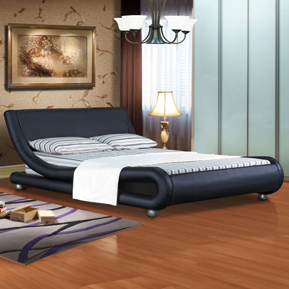 Brooklyn Double Bed Frame - Black, Faux Leather image