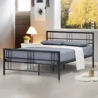 Brooklyn Double Bed Frame - Black, Metal
