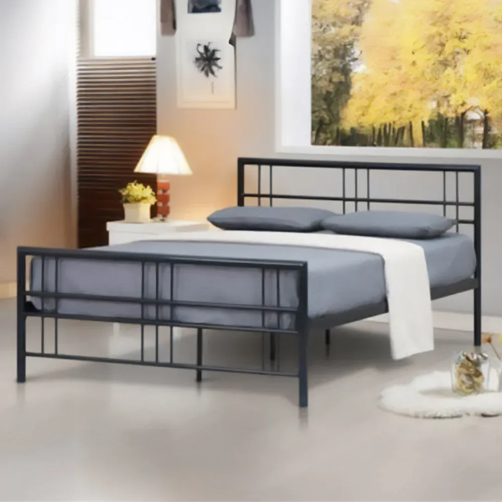 Brooklyn Double Bed Frame - Black, Metal