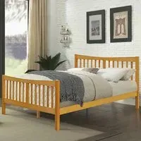 Brooklyn Double Bed Frame - Caramel, Pine