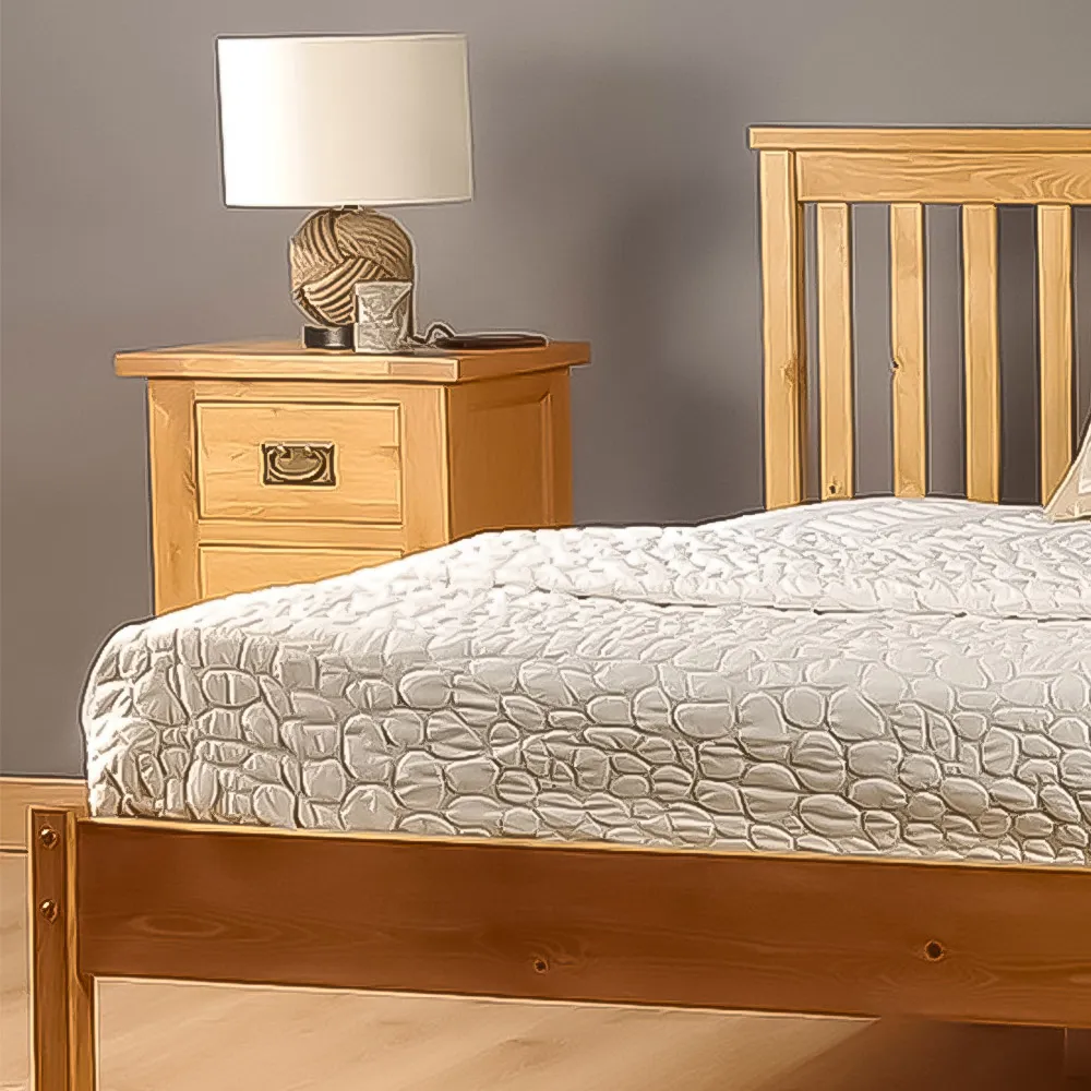 Brooklyn Double Bed Frame - Caramel, Pine