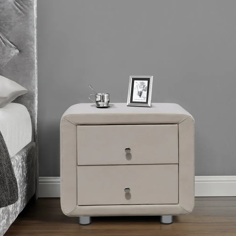 Brooklyn Double Bed Frame - Cream, Velvet