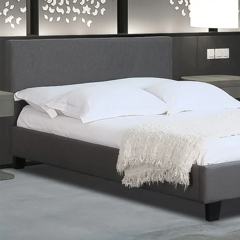 Brooklyn Double Bed Frame - Dark Grey, Fabric