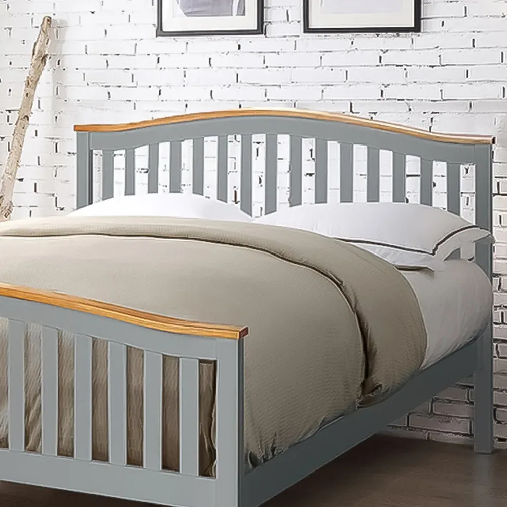 Brooklyn Double Bed Frame - Grey, Pine