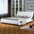Brooklyn Double Bed Frame - White, Faux Leather