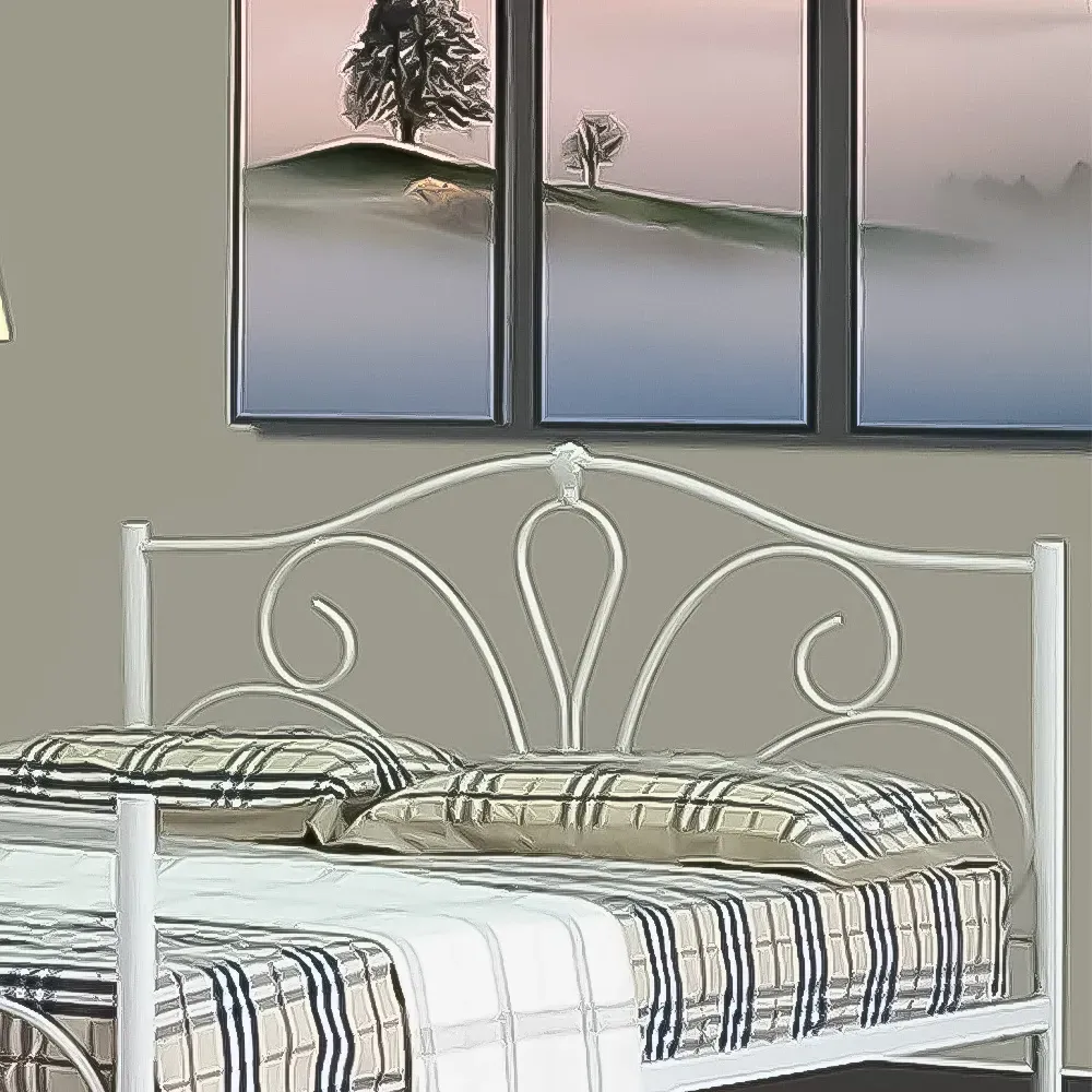 Brooklyn Double Bed Frame - White, Metal