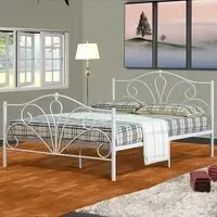 Brooklyn Double Bed Frame - White, Metal