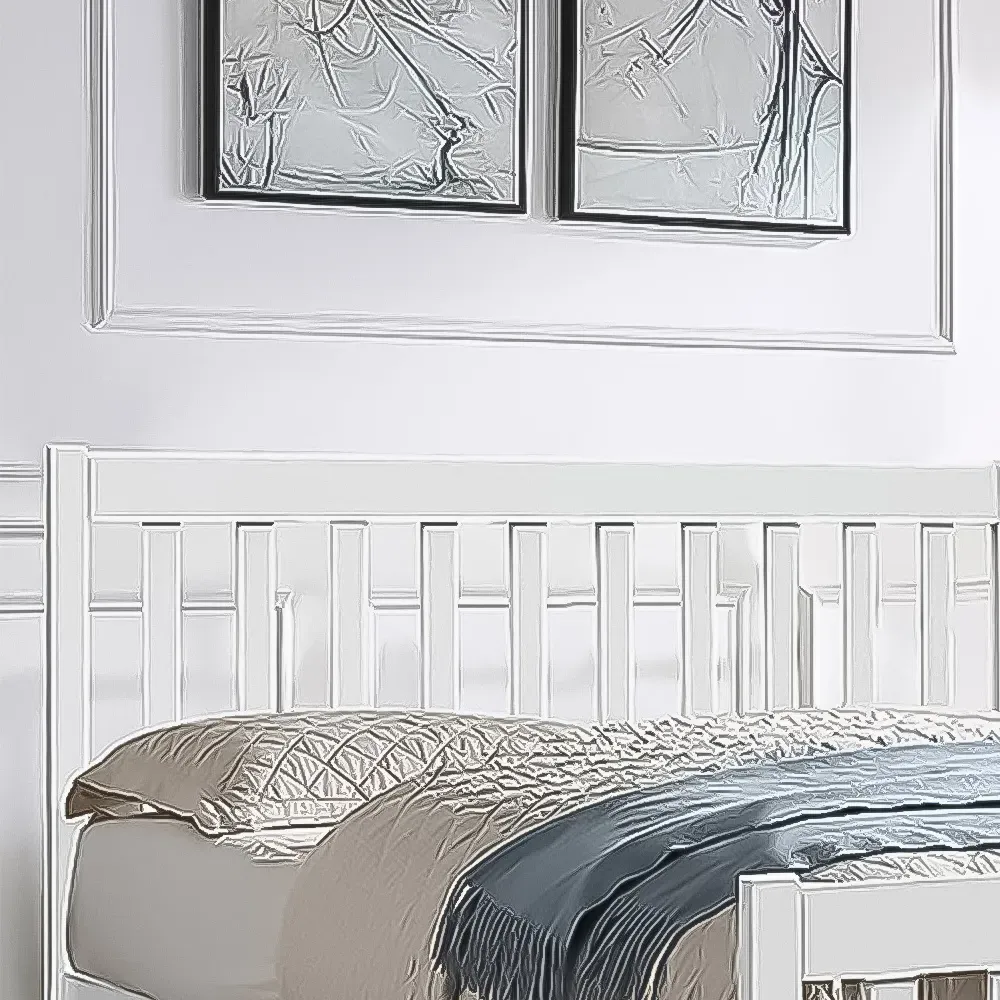 Brooklyn Double Bed Frame - White, Pine