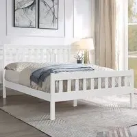Brooklyn Double Bed Frame - White, Pine