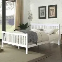 Brooklyn Double Bed Frame - White, Pine