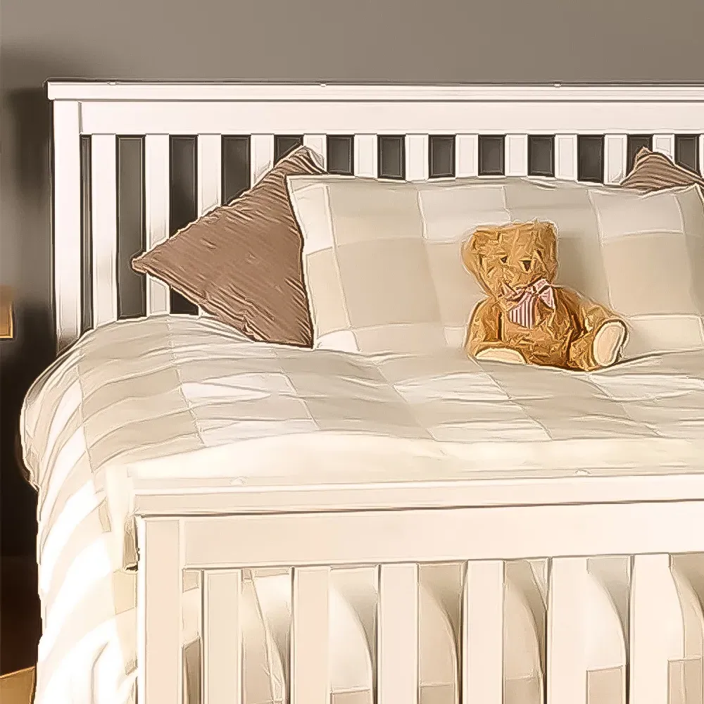 Brooklyn Double Bed Frame - White, Pine