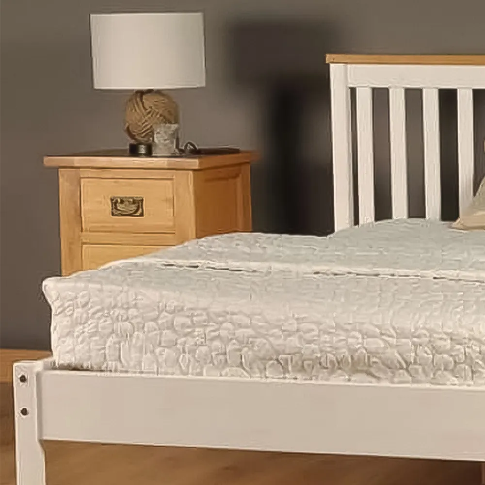 Brooklyn Double Bed Frame - White, Pine