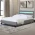 Brooklyn Double Bed Frame with LED Headboard - Light Grey