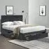 Brooklyn Double Bed Frame with Storage - Grey, Velvet