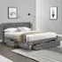Brooklyn Double Bed Frame with Storage - Silver, Velvet