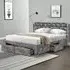 Brooklyn Double Bed Frame with Storage - Silver, Velvet