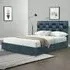 Brooklyn Double Bed Frame with Weaved Headboard - Blue, Velvet